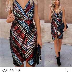 Vici Dolls multi-colored sequin party dress